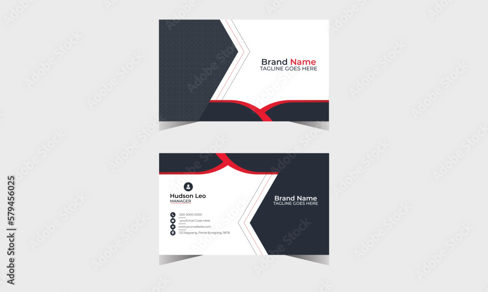 Red modern creative business card and name card horizontal simple clean Red modern creative business card and name card horizontal simple clean