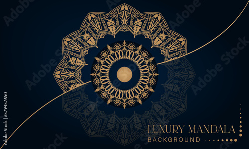Modern and Creative Luxury Ornamental Islamic Mandala Background Design, Invitation Card Template