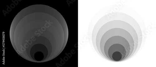 Abstract creative circles with lines as shell or echo. Geometric art lines background. Can be used as icon, logo or tattoo. Editable lines are not expanded.