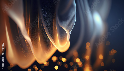 Gold / Blue, Digital shapes silk, bokeh, background