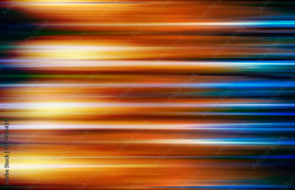 Abstract blue and yellow light trails in the dark background, motion blur Abstract blue and yellow light trails in the dark background, motion blur