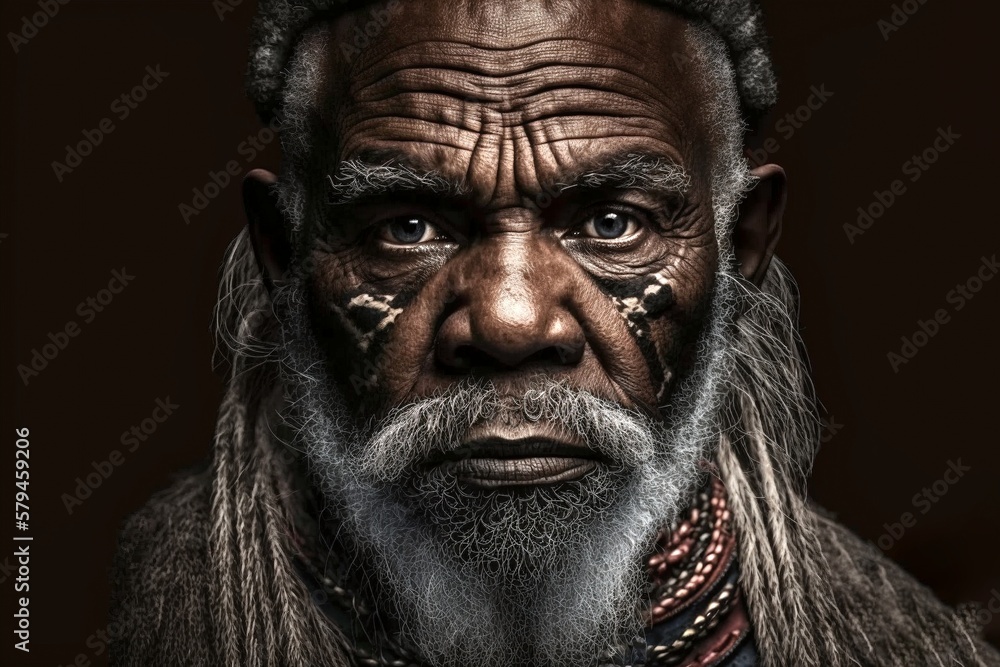 Detailed Face of a Zulu Tribe Man Detailed Face of a Zulu Tribe Man