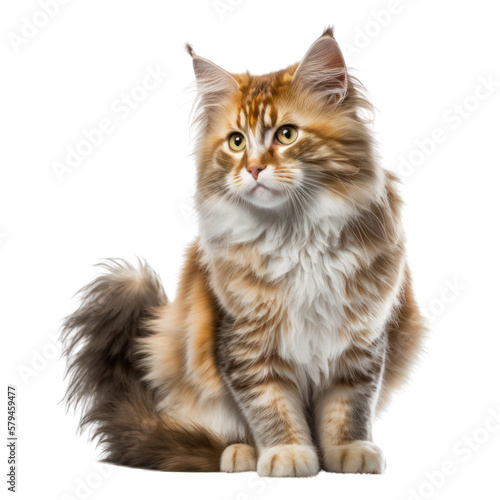 Cat isolated on white, transparent background, PNG, generative ai 