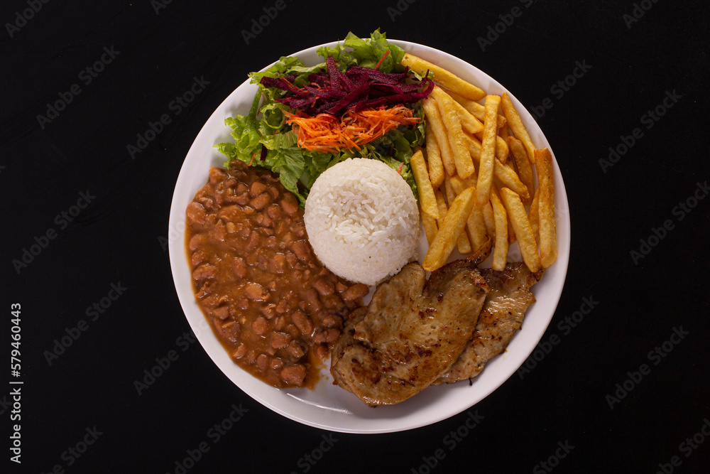 Brazilian food dish on a photographic background