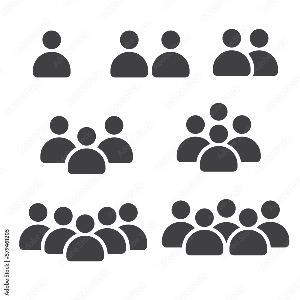 Set of people icons. Group of people. - icon, vector, sticker.