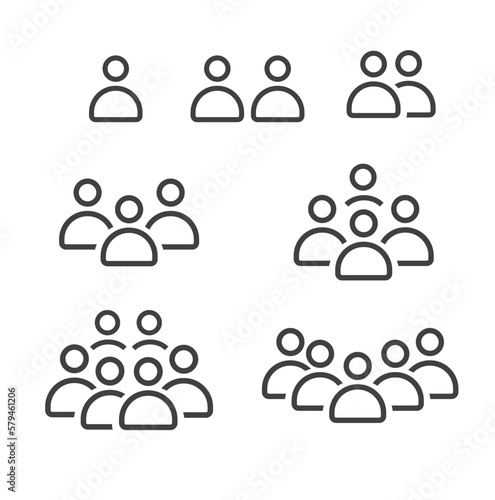 Set of people icons. Group of people. - icon, vector, sticker.