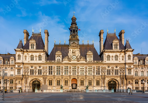 City Hall (Hotel de Ville) in Paris, France