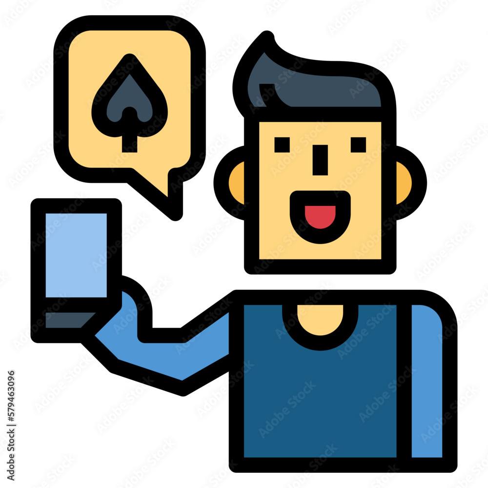 online gambling filled outline icon style online gambling filled outline icon style