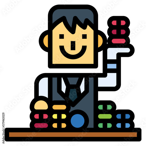 croupier filled outline icon style