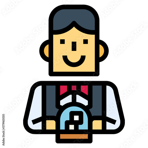 croupier filled outline icon style