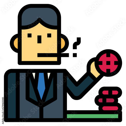 gambler filled outline icon style