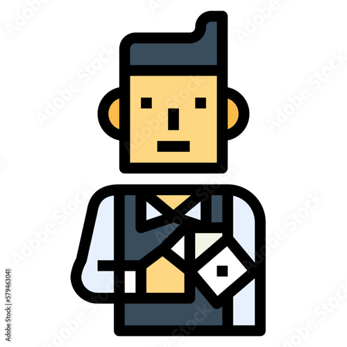 gambler filled outline icon style