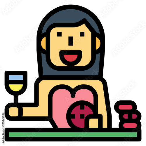 gambler filled outline icon style