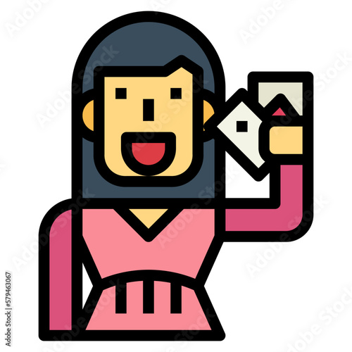 gambler filled outline icon style