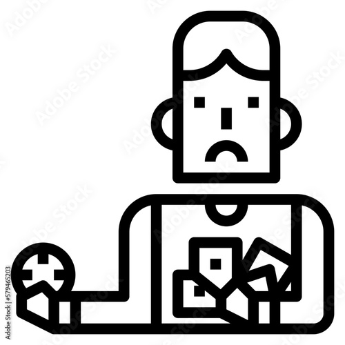 gambler line icon style