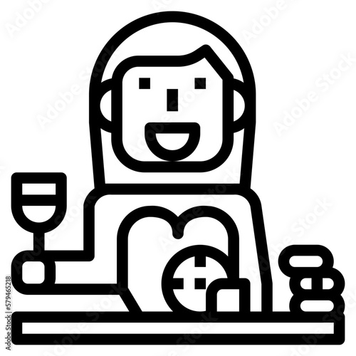 gambler line icon style