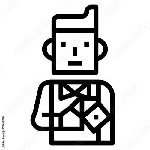 gambler line icon style