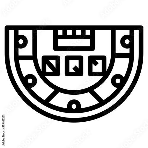gambling table line icon style