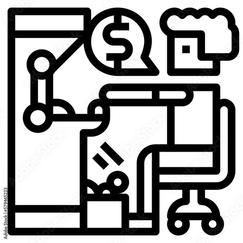 gambler line icon style