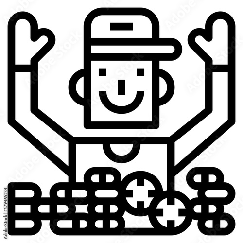 gambler line icon style