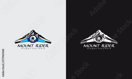 mount rider icon vector logo