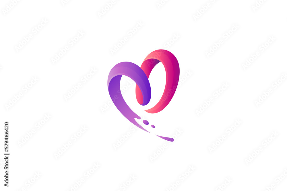 heart letter m logo with splash effect in simple modern design heart letter m logo with splash effect in simple modern design