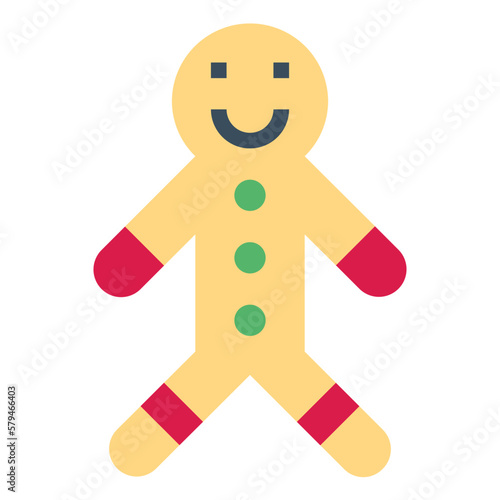 gingerbread man flat icon style