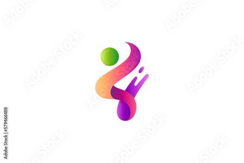 abstract people letter s logo design concept