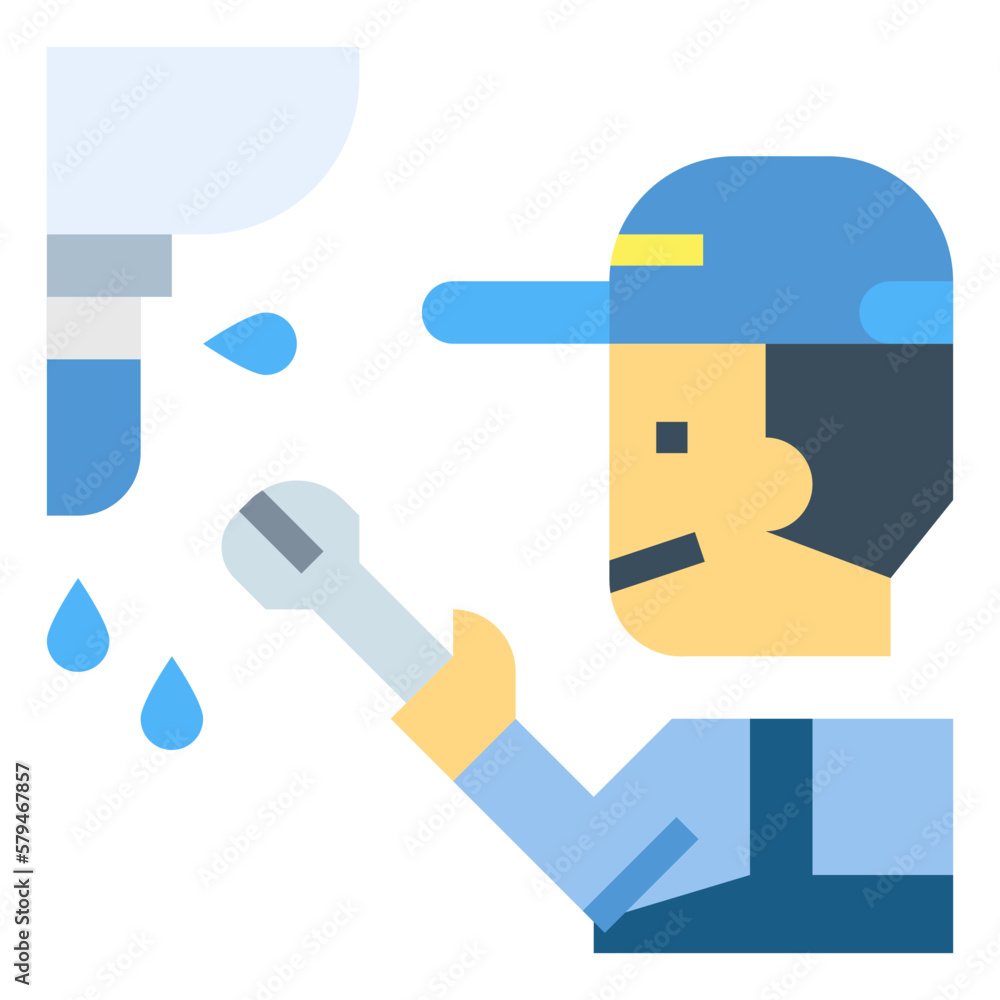 plumber flat icon style plumber flat icon style