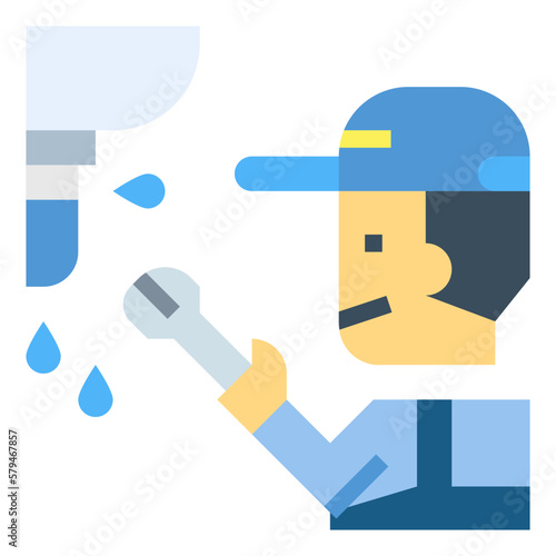 plumber flat icon style
