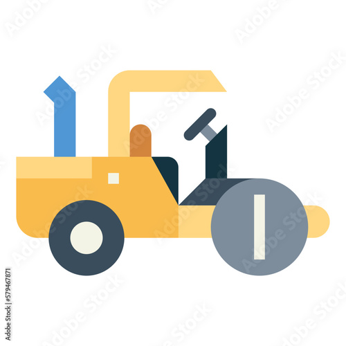 steamroller flat icon style