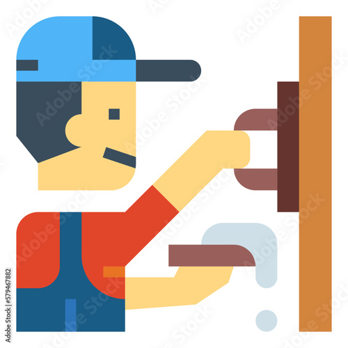 plasterer flat icon style