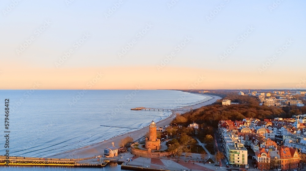 Harbour and lighthouse in Kolobrzeg.