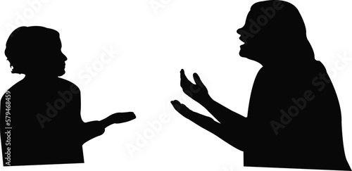 talking heads, body part silhouette vector