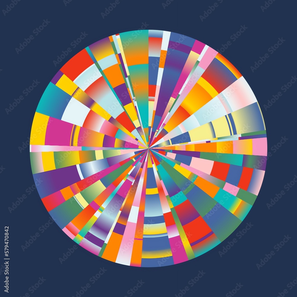 Fototapeta premium Generative Design Artwork of Abstract Vector Generated Shapes Composition
