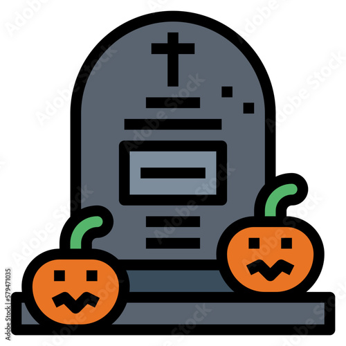 tombstone filled outline icon style