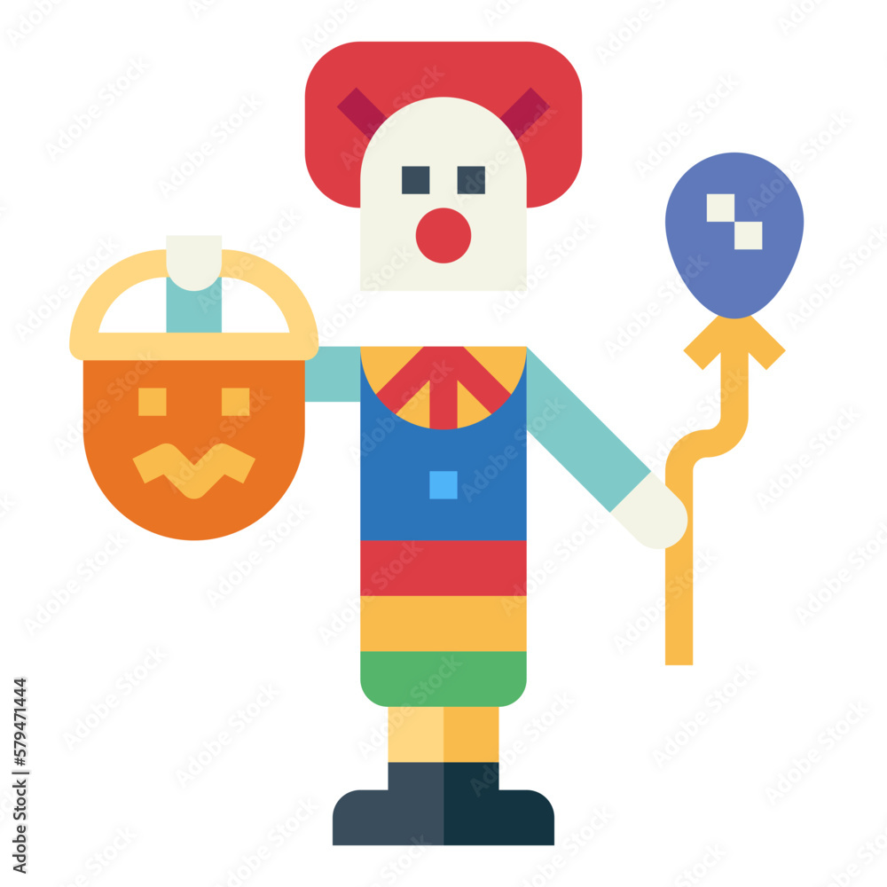 clown flat icon style