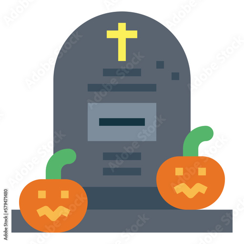 tombstone flat icon style