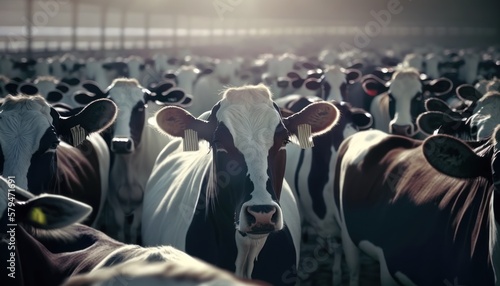 group of cows, herd of bovines, cattle group., lot of cows, bunch of cows, GENERATIVE AI