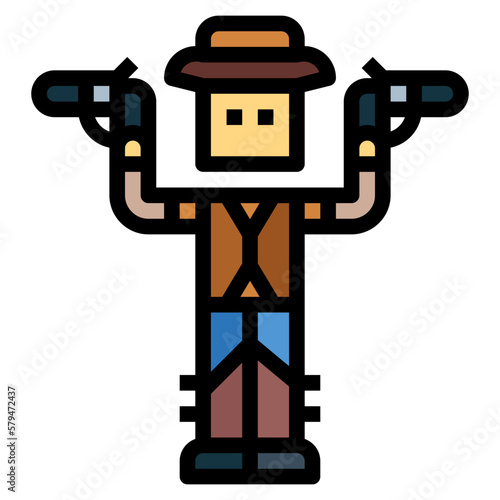 cowboy filled outline icon style