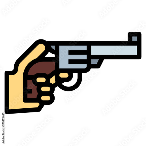 gun filled outline icon style