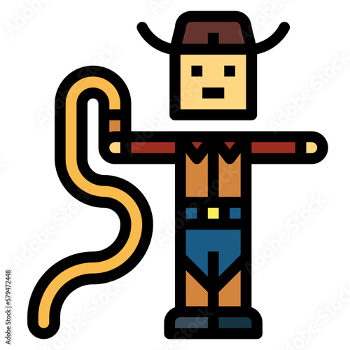 cowboy filled outline icon style
