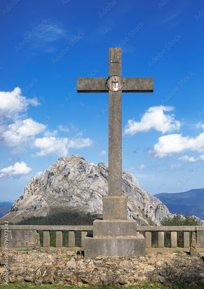 custom made wallpaper toronto digitalCross viewpoint in Urkiola, Basque Country, Spain.