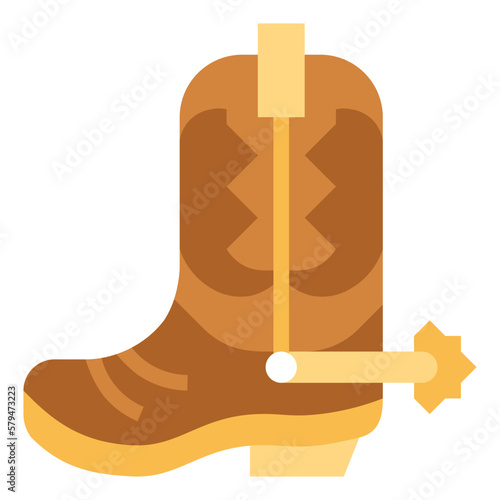 cowboy boots flat icon style photo
