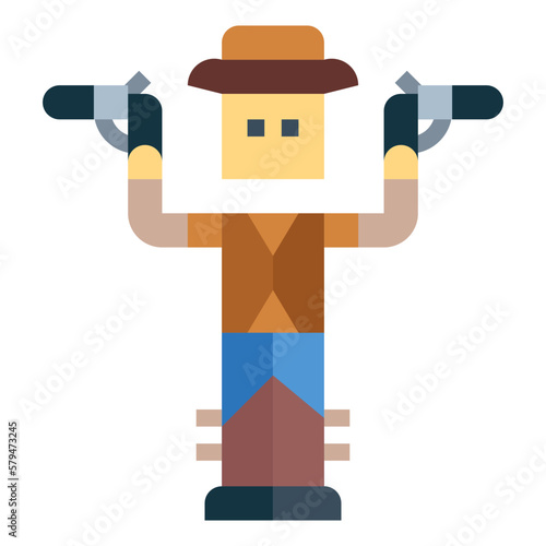 cowboy flat icon style