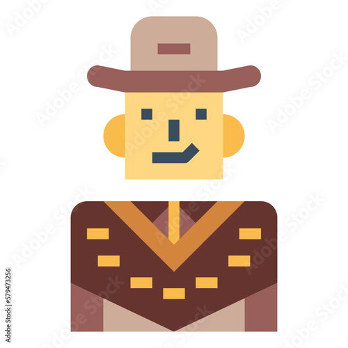 cowboy flat icon style