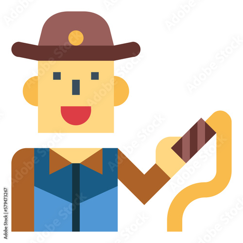cowboy flat icon style