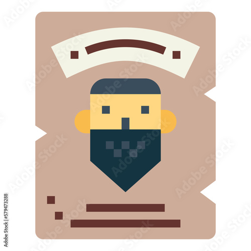 wanted poster flat icon style