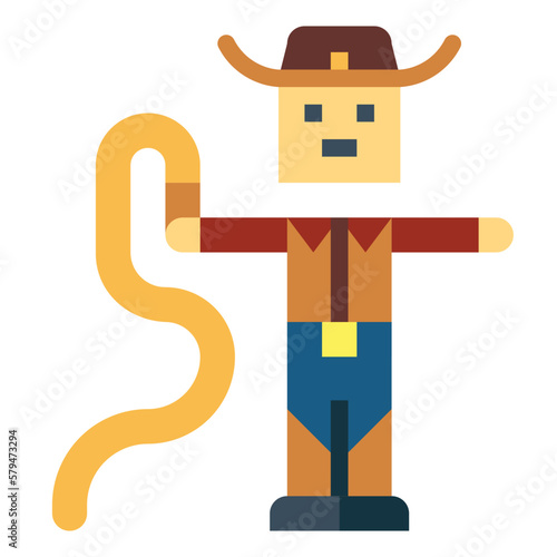 cowboy flat icon style