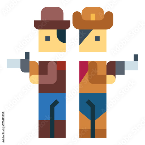gunfight flat icon style